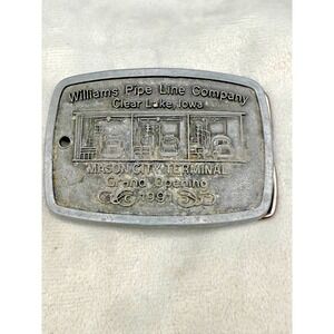 Vintage Williams Pipe Line Company Clear Lake Iowa Belt Buckle